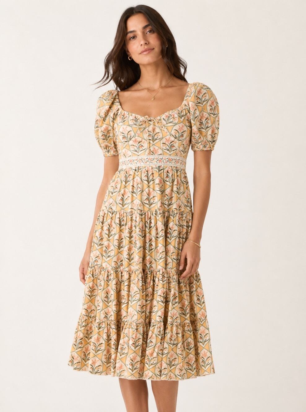 Agua by Agua Bendita Palmera Large Chan Chan Miel Midi Dress